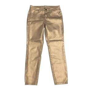 Victoria's Secret Mid Rise Siren Pants Size 8 31" Goldish Stretch Thin Jeans